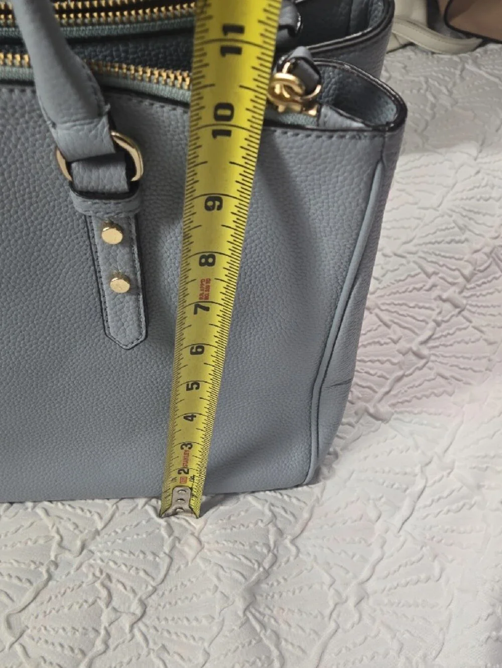 Kate Spade Mulberry Street Leighann Tote Bag Leather Lakesedge Gray Blue